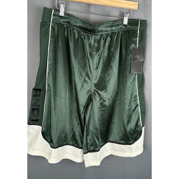 And1 Mens Shorts EMERALD GREEN Basketball Gym Core 11" Inseam XL  New - Picture 1 of 9